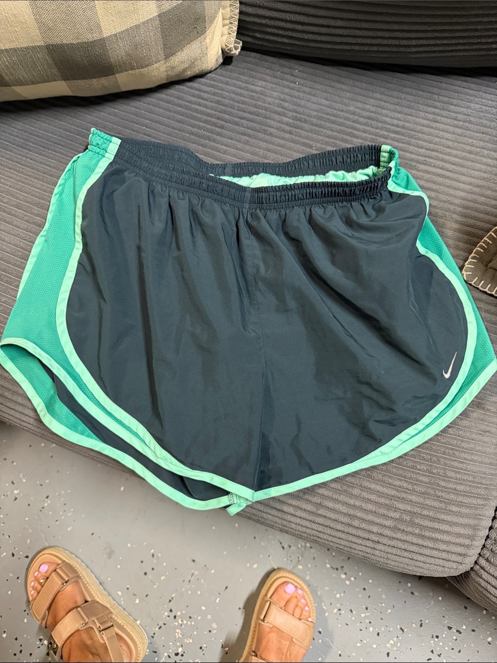 Nike Women’s Black Athletic Shorts with Teal Trim